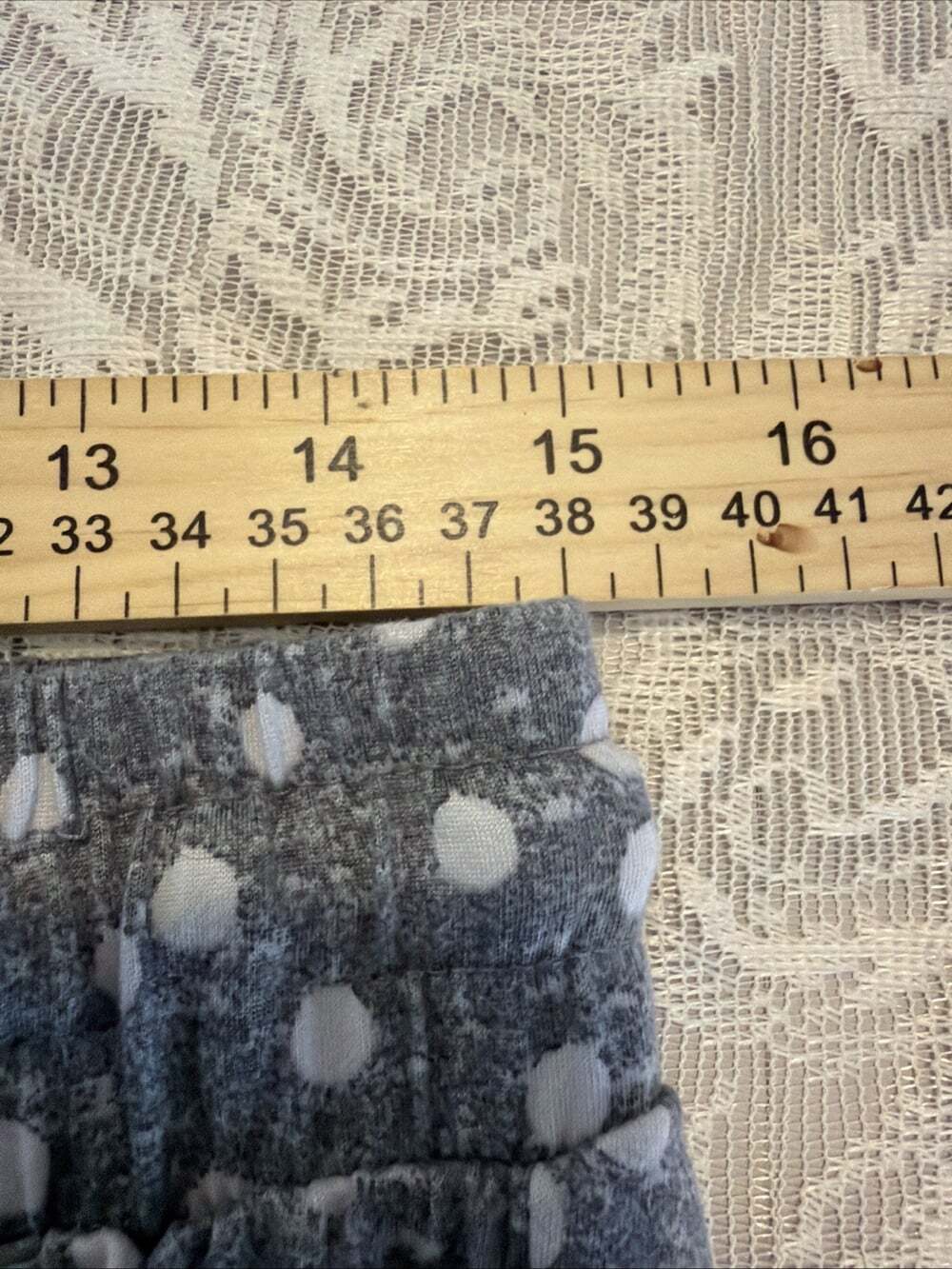 Jane and Bleecker Womens Gray Polka Dot Pajama Set Short Sleeve Cottage Core S - Picture 6 of 8